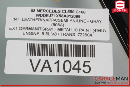 07-14 Mercedes W216 CL550 CL600 Rear Right Side Door Quarter Window Glass OEM