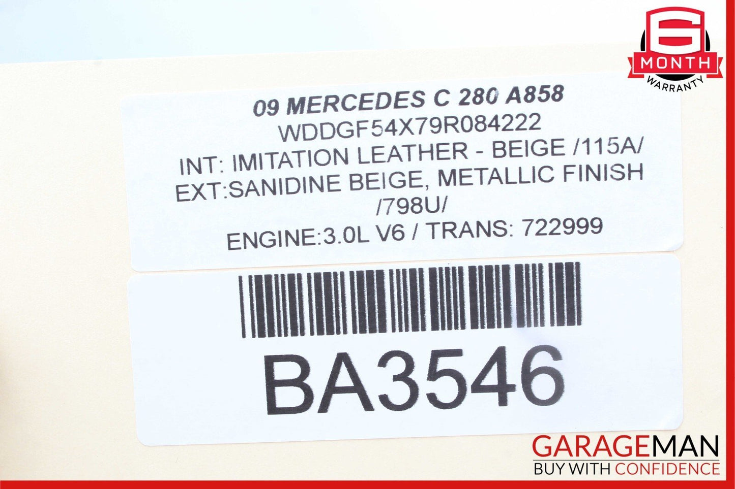 08-17 Mercedes W204 C300 E350 Center Console Ashtray Ash Tray Rear Beige
