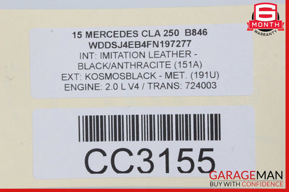 14-19 Mercedes W117 CLA250 CLA180 Front Left Side Interior Door Panel Assy Black
