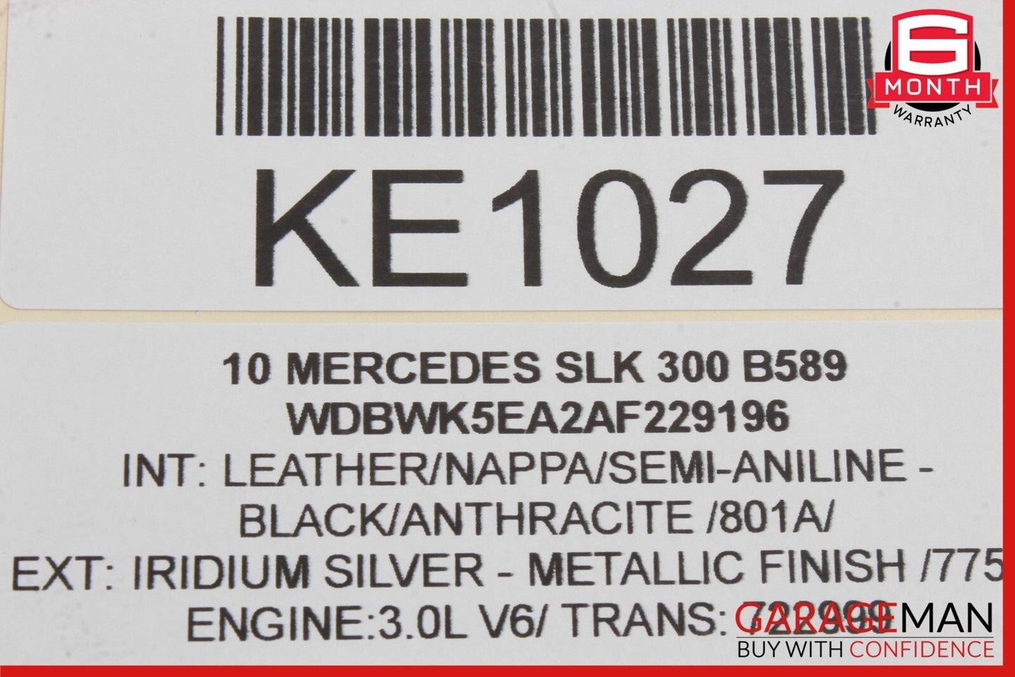05-11 Mercedes R171 SLK300 Left Side Convertible Top Roof Main Lift Cylinder OEM