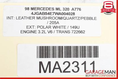 98-01 Mercedes W163 ML320 ML430 Power Window Master Control Switch 1638206610
