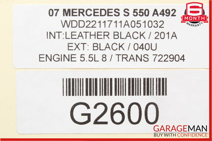 07-13 Mercedes W221 S550 Front Right Passenger Door Lock Switch OEM