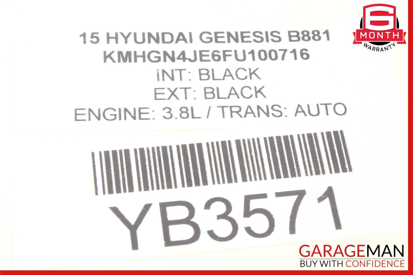 15-18 Hyundai Genesis G80 Rear Sunroof Sunshade Cover 81660-B1000 OEM