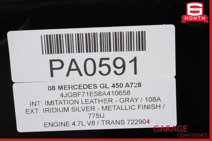 07-12 Mercedes X164 GL450 GL320 Rear Right Quarter Door Window Glass Panel