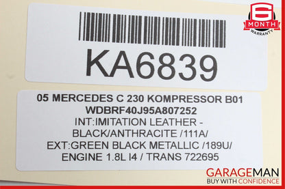 01-07 Mercedes W203 C230 C320 Rear Right Side Door Computer Control Module OEM