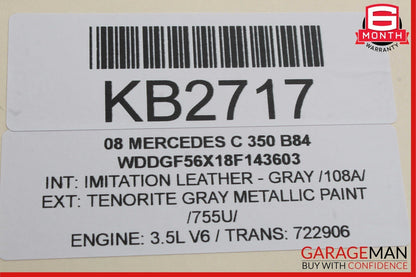 08-11 Mercedes W204 C300 C350 Sedan Rear Right Taillight Tail Light Lamp OEM
