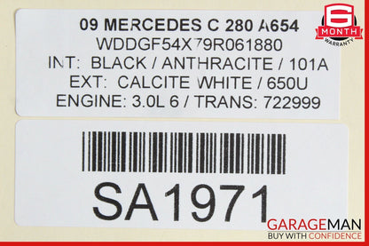 08-14 Mercedes W204 C250 C280 Sport Left Side Rocker Skirt Molding Panel White