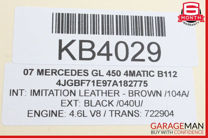 07-09 Mercedes X164 GL450 4MATIC Third Seat Row Power Folding Control Module OEM