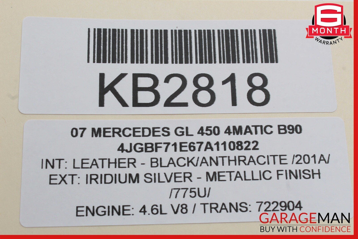 07-08 Mercedes X164 GL450 4MATIC Front Left Side Mirror Door Rear View OEM