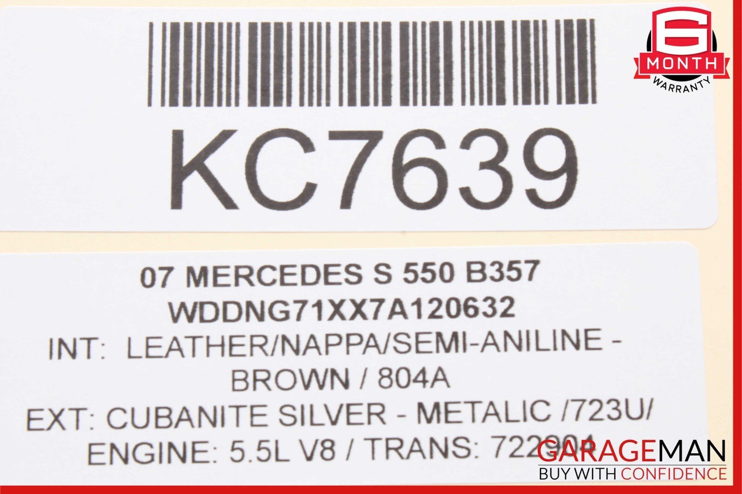 07-13 Mercedes W221 S550 S63 AMG Rear Left Side Door Window Regulator Motor OEM