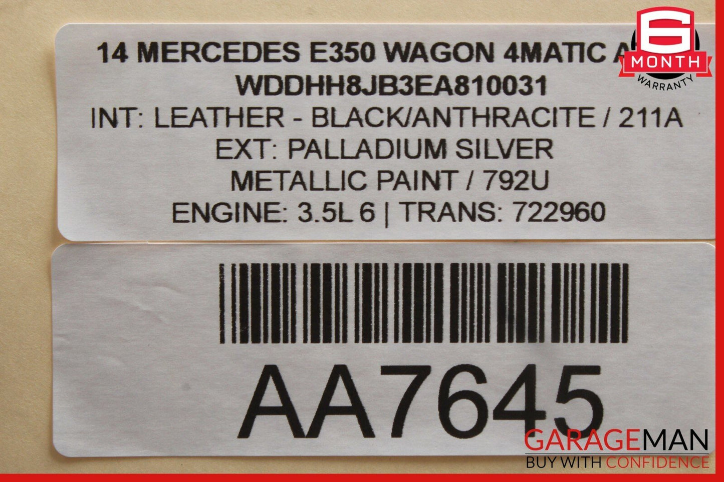 10-13 Mercedes W212 E350 E550 Rear Left Exterior Door Handle Assembly Silver OEM
