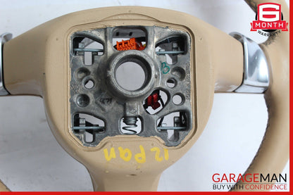 11-14 Porsche Panamera 970 Multifunction Steering Wheel Assembly Beige OEM