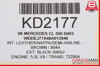 07-14 Mercedes W216 CL550 Rear Trunk Lid Lift Hydraulic Pump Motor Cylinder Assy