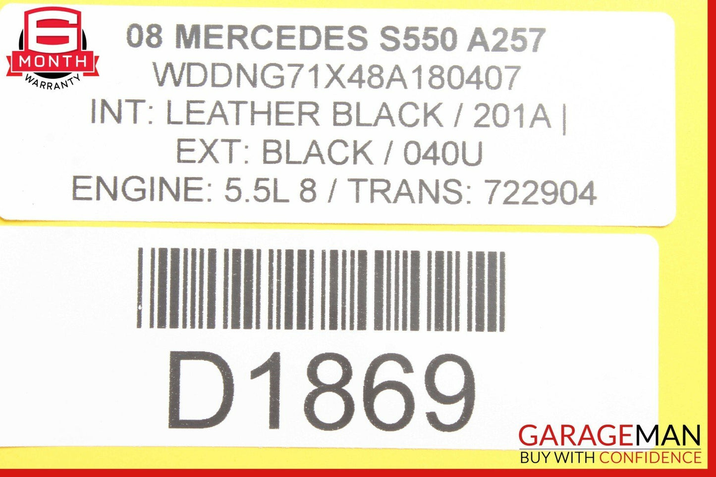 07-13 Mercedes W221 S550 S63 AMG Rear Door Control Module Unit 0008700192 OEM