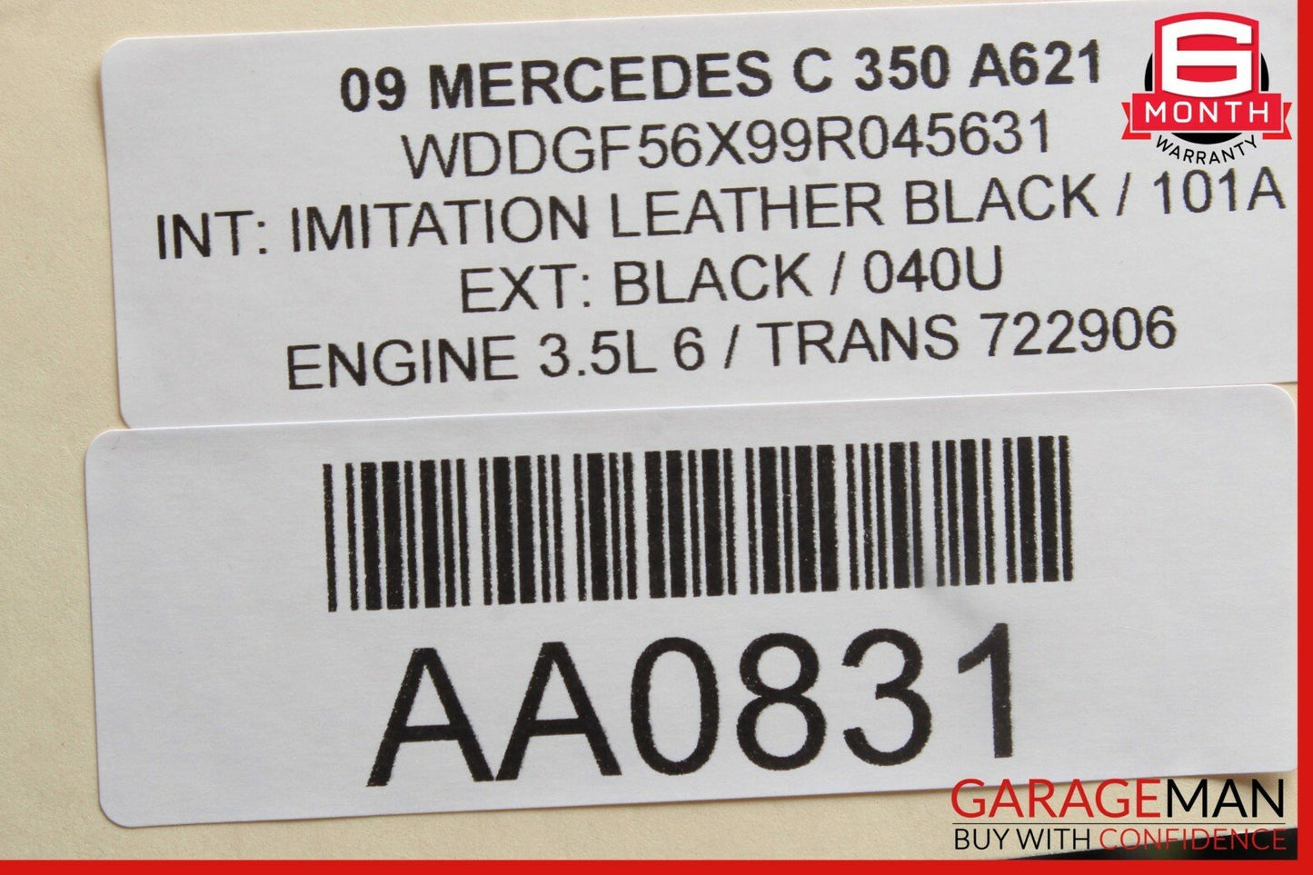 08-11 Mercedes W204 C350 Front Left Exterior Door Handle w/ Door Latch Black OEM