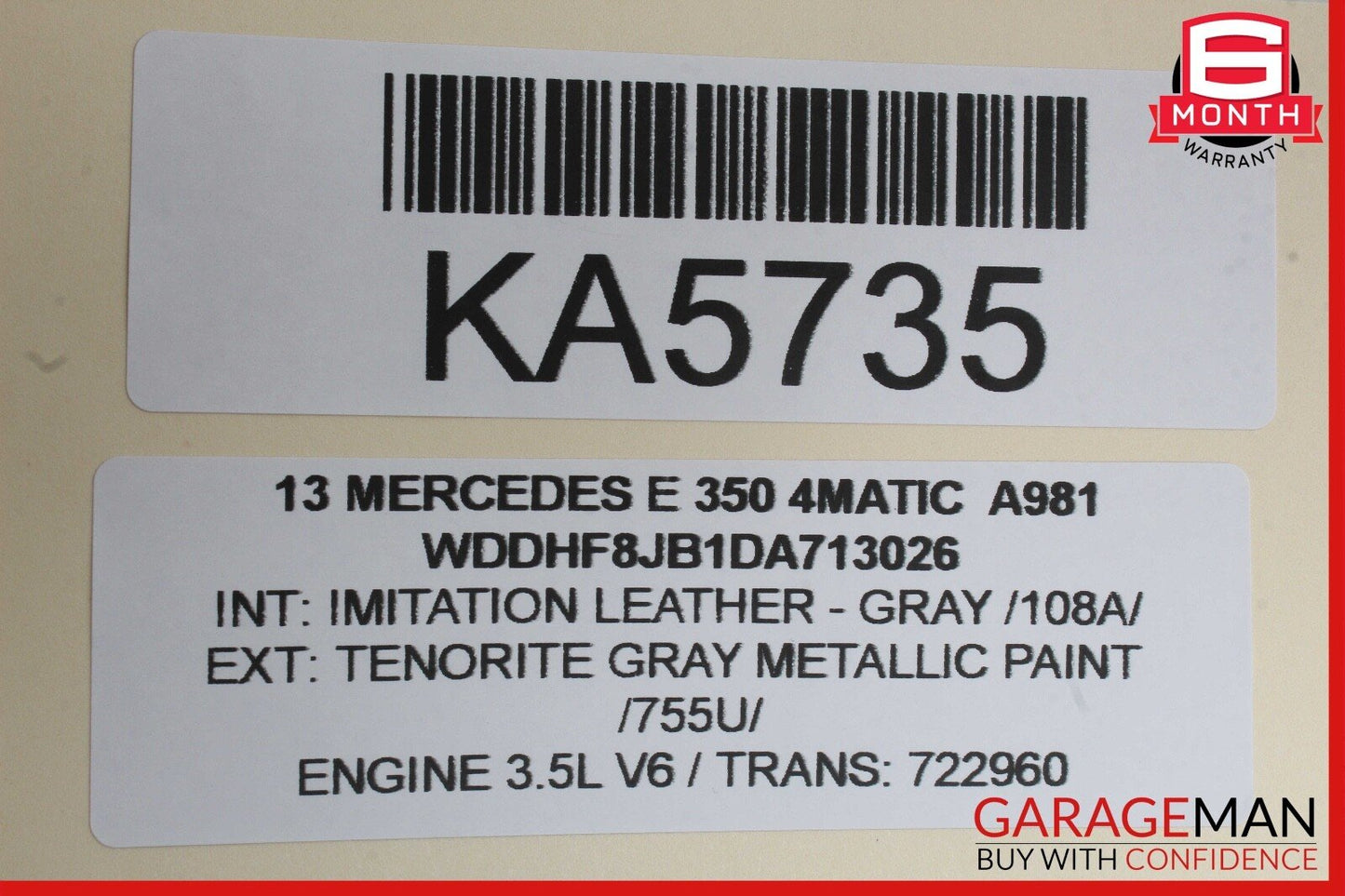 10-14 Mercedes W212 E350 4MATIC Rear Right Side Door Window Regulator Motor OEM