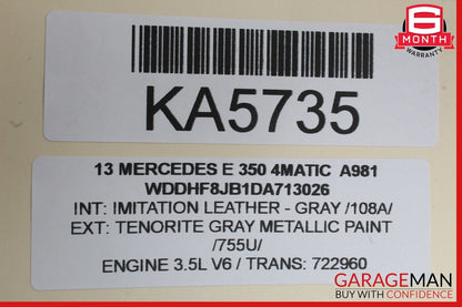 10-14 Mercedes W212 E350 4MATIC Rear Right Side Door Window Regulator Motor OEM