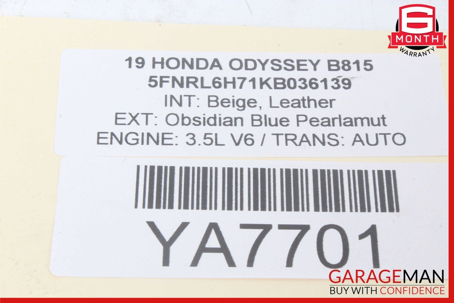 18-23 Honda Odyssey Pilot Passport Interior Rear View Mirror E11048606 OEM