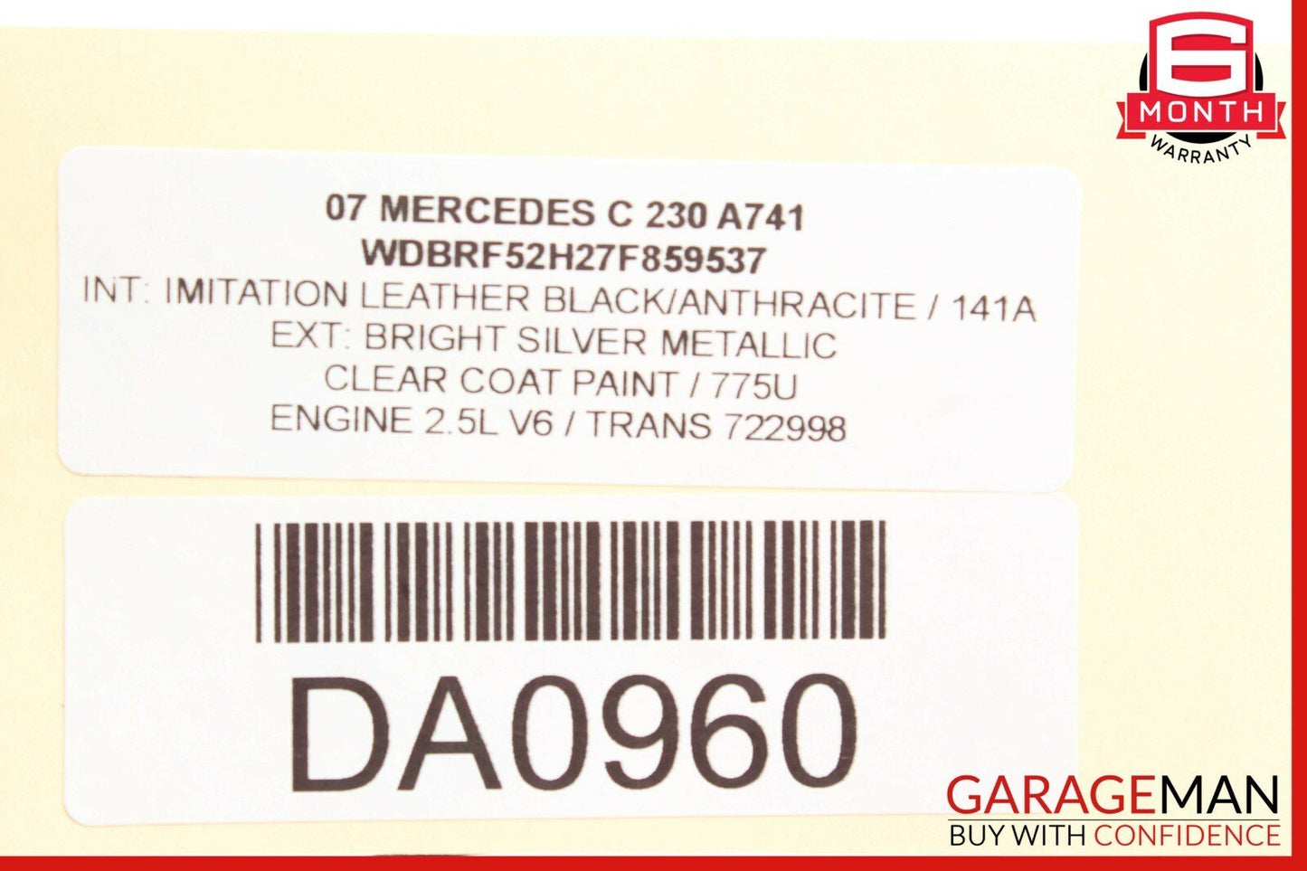 01-07 Mercedes W203 C230 C55 AMG Rear Left Side Door Lock Latch Actuator OEM