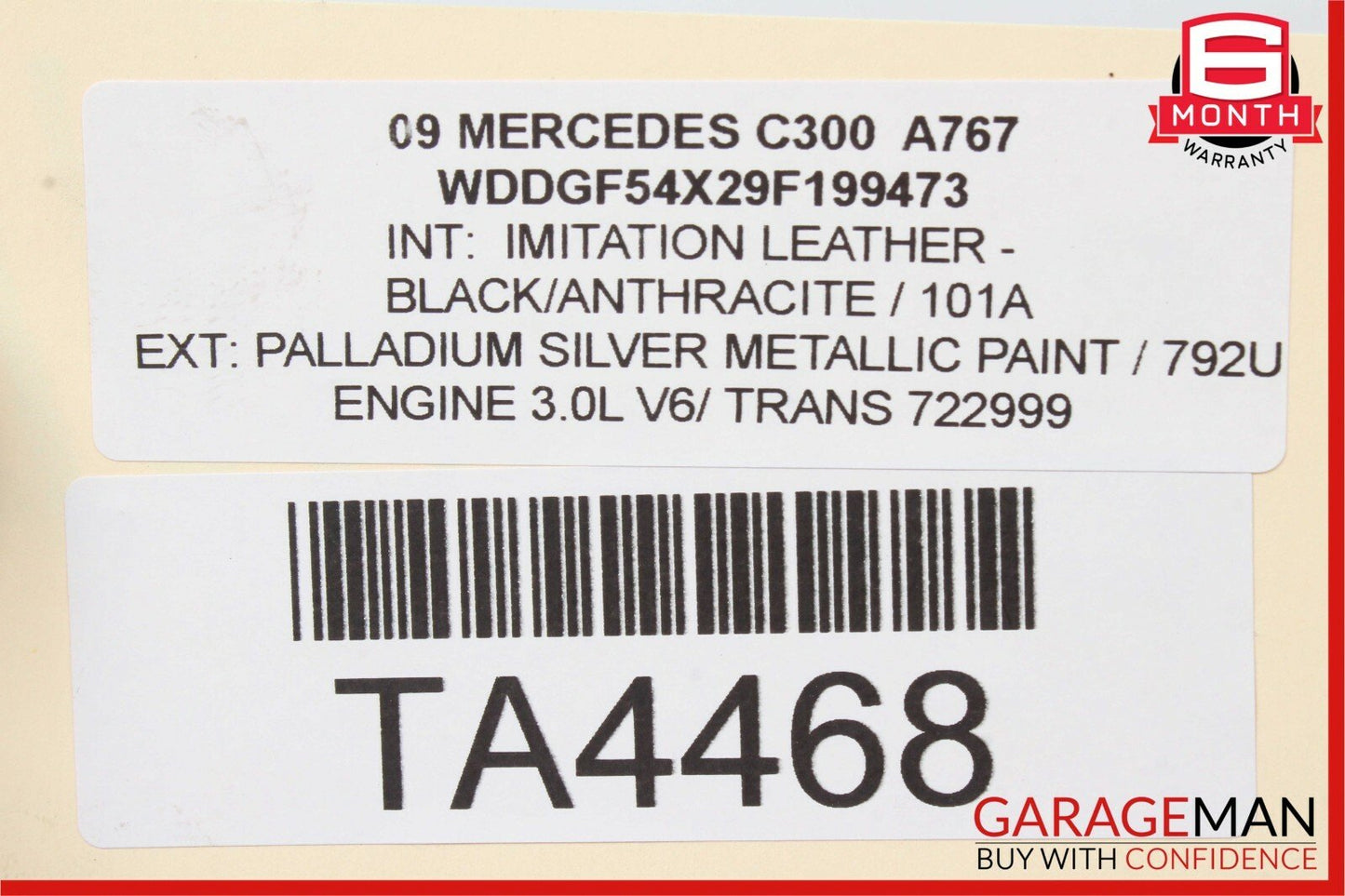 08-14 Mercedes W204 C250 C300 Power Steering Gear Rack and Pinion Assembly RWD