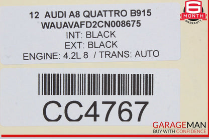 11-18 Audi A8 Quattro A8 S8 Front Bumper Reinforecement Imact Bar Support OEM