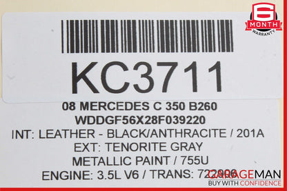 08-11 Mercedes W204 C250 C350 Rear Right Passenger Side Door Lock Latch Actuator
