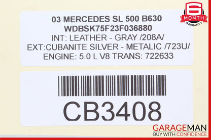 03-08 Mercedes R230 SL55 AMG Rear Left Seat Belt Retractor Luggage Speaker Assy