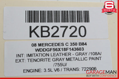 08-11 Mercedes W204 C250 C350 Rear Right Passenger Side Door Lock Latch Actuator
