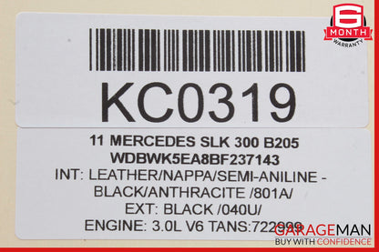 05-11 Mercedes R171 SLK300 SLK280 Left Side Door Tweeter Speaker Cover Black OEM