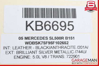 03-12 Mercedes R230 SL500 Left Convertible Main Top Drive Lift Cylinder OEM