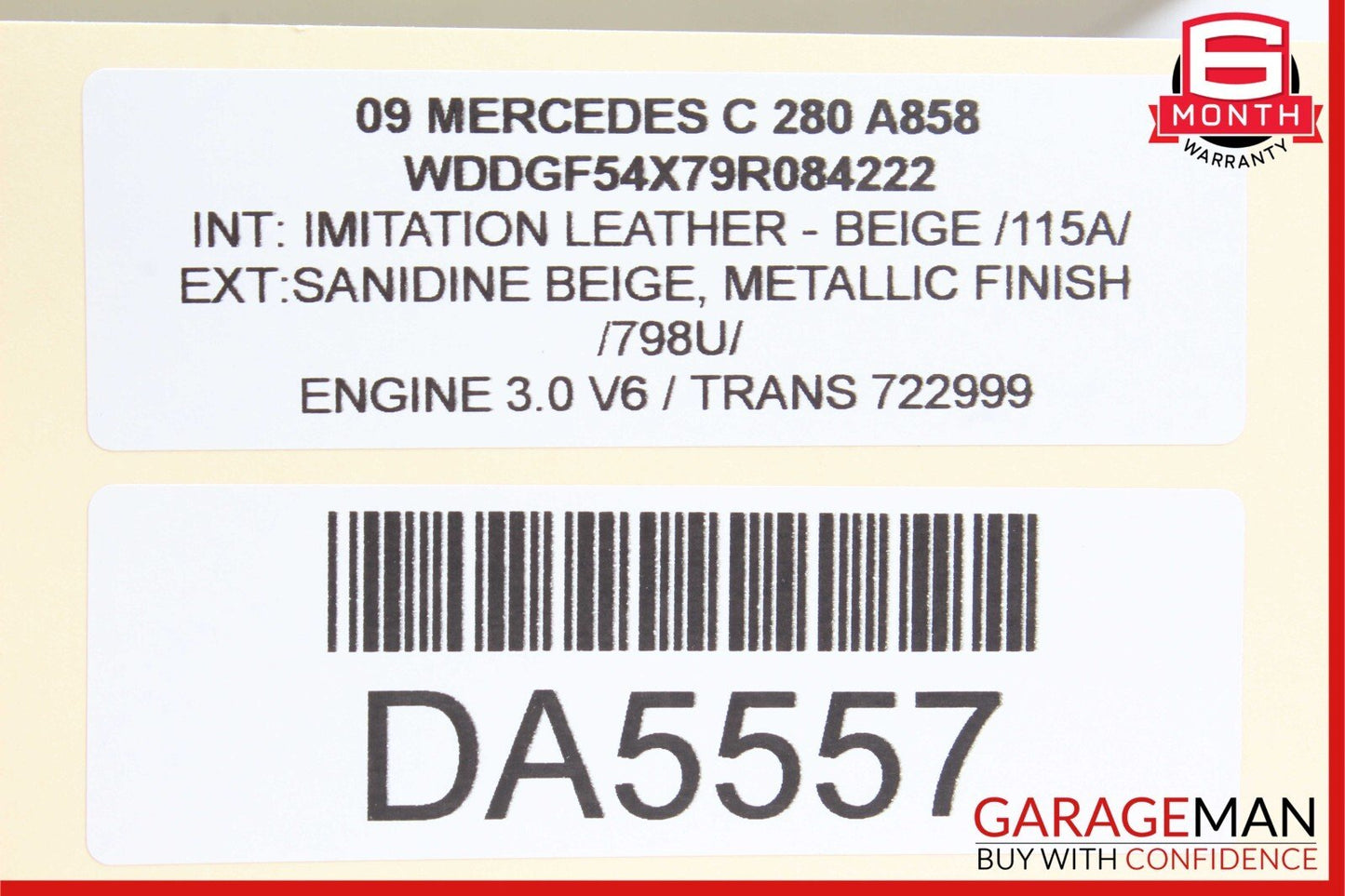 08-11 Mercedes W204 C300 C350 Front Right Side Top Upper Seat Cushion Brown OEM