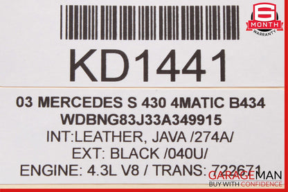 2003 Mercedes W220 S430 Operator's Owner Manual Repair Guide Book Case Assembly