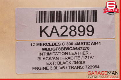 08-15 Mercedes W204 C300 Rear Right or Left Seat Headrest Head Rest Black OEM