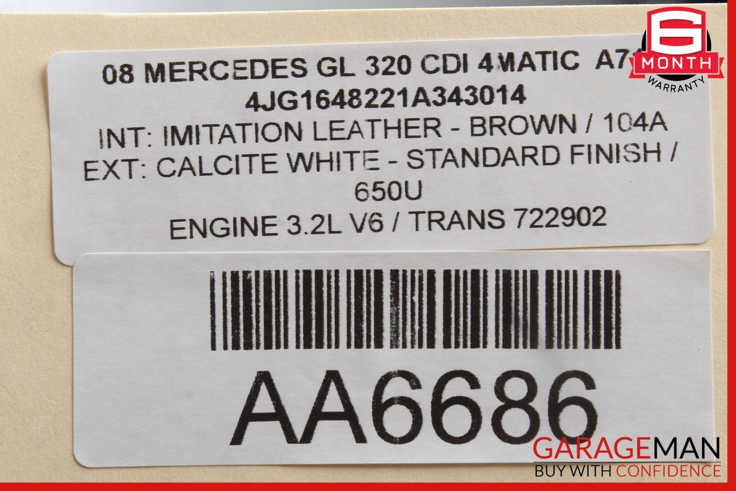 06-13 Mercedes GL320 ML350 Front Overhead Dome Light Reading Map Lamp Brown