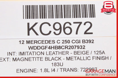 08-16 Mercedes W204 C250 C300 Rear Right Side Door Window Regulator Motor OEM