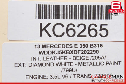 10-16 Mercedes W212 E350 E550 Coupe Front Right Side Seatbelt Feeder Retractor