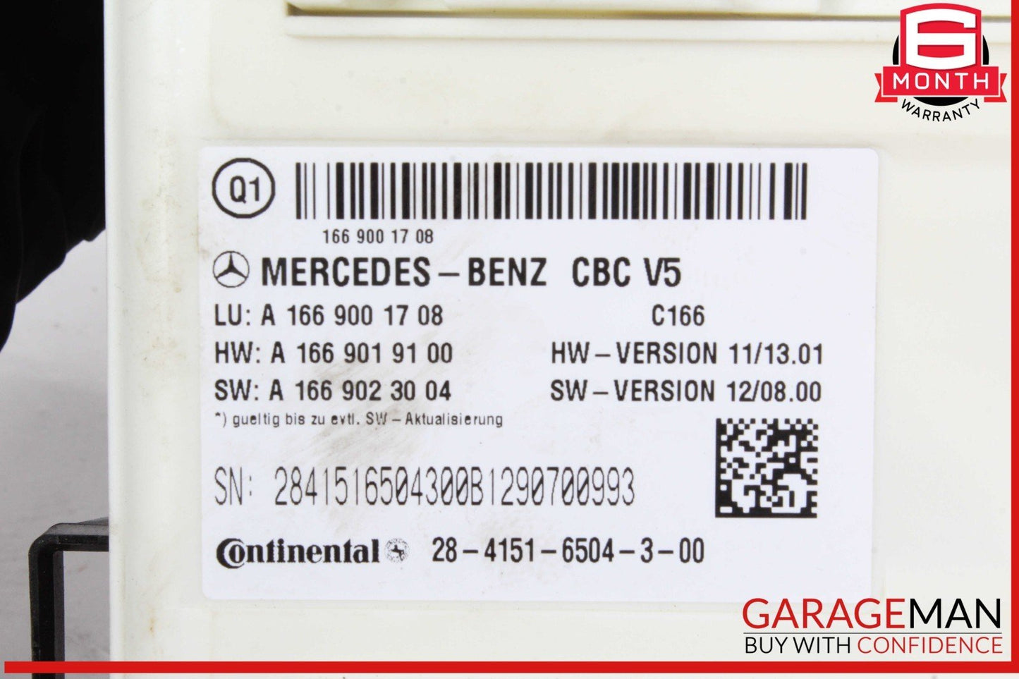12-19 Mercedes X166 GL450 ML400 Front SAM Control Module Unit 1669001708 OEM