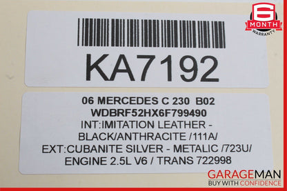 05-07 Mercedes W203 C320 Rear Right Passenger Side Exterior Door Handle Silver