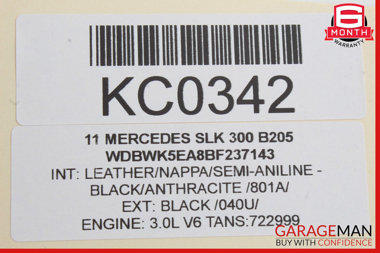 09-11 Mercedes R171 SLK300 Front Left Side Mirror Door Rear View Black OEM