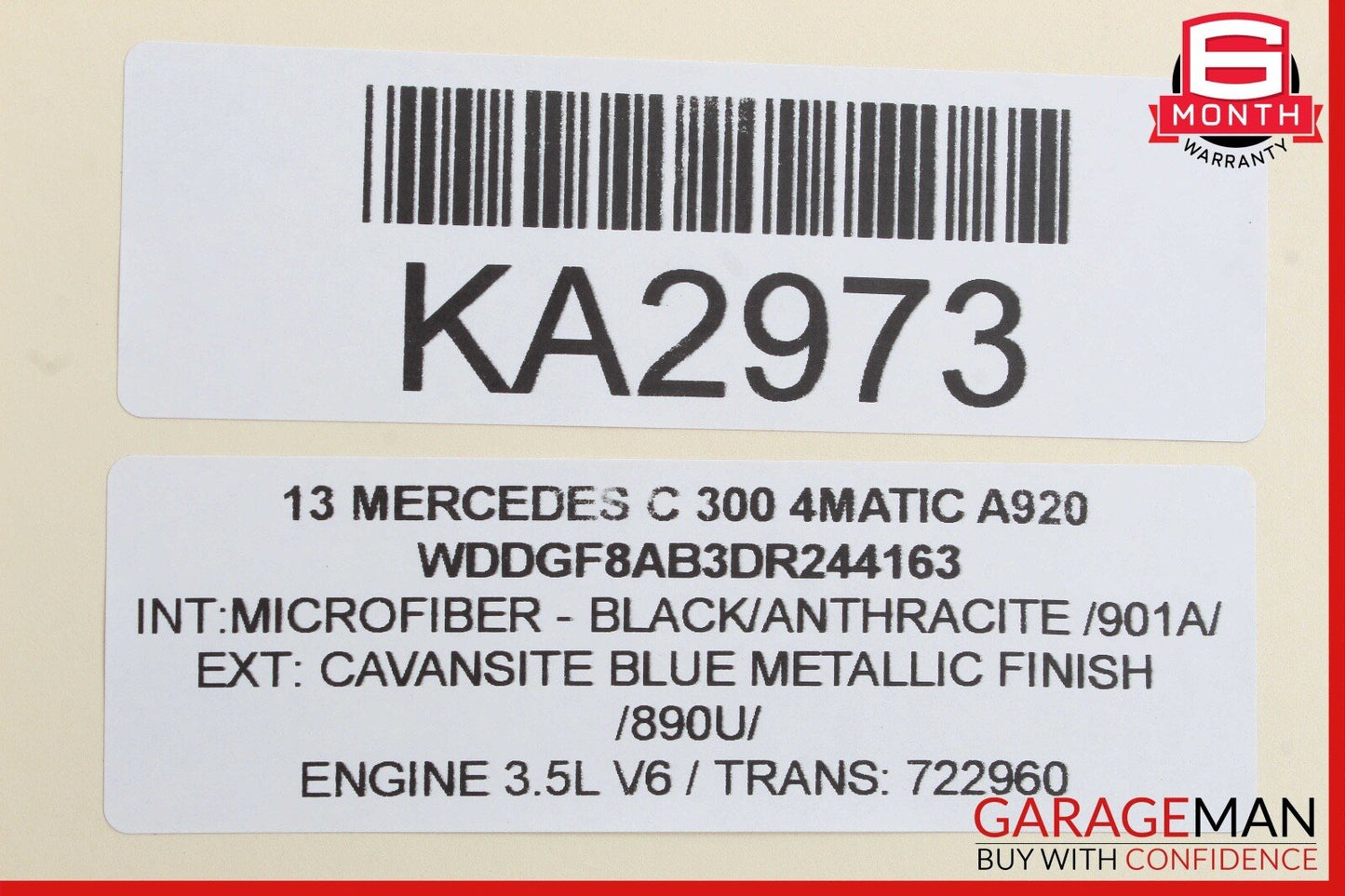 08-14 Mercedes W204 C300 4MATIC Rear Left Side Door Lock Latch Actuator OEM