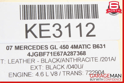 07-08 Mercedes X164 GL550 GL450 Front Right Side Mirror Door Rear View Black