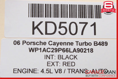 03-06 Porsche Cayenne 955 Front Right Passenger Side Seat Control Switch OEM