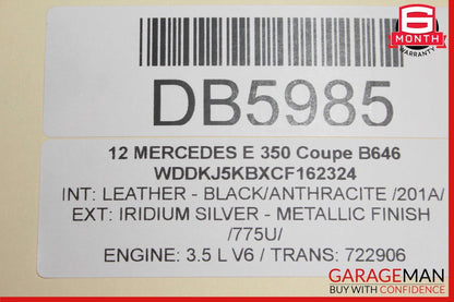 10-16 Mercedes W212 E350 E400 Front Right Side Top Upper Seat Cushion OEM