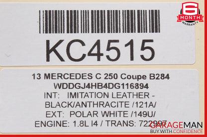 12-15 Mercedes W204 C250 E350 Front Left Driver Side Mirror Door Rear View Black