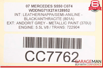 07-13 Mercedes W221 S550 CL550 Rear Left Side Spindle Knuckle Hub Bearing Assy