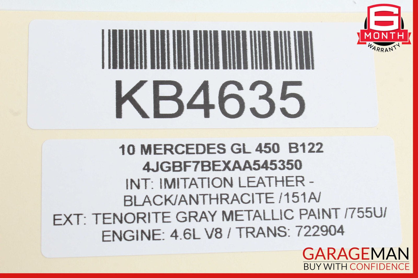 07-12 Mercedes X164 GL450 GL350 3rd Third Row Rear Right Seatbelt Retractor OEM