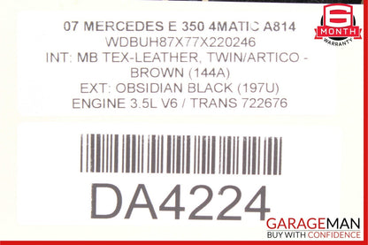 07-09 Mercedes W211 E350 Front Right Lower Bottom Seat Cushion Assembly Brown