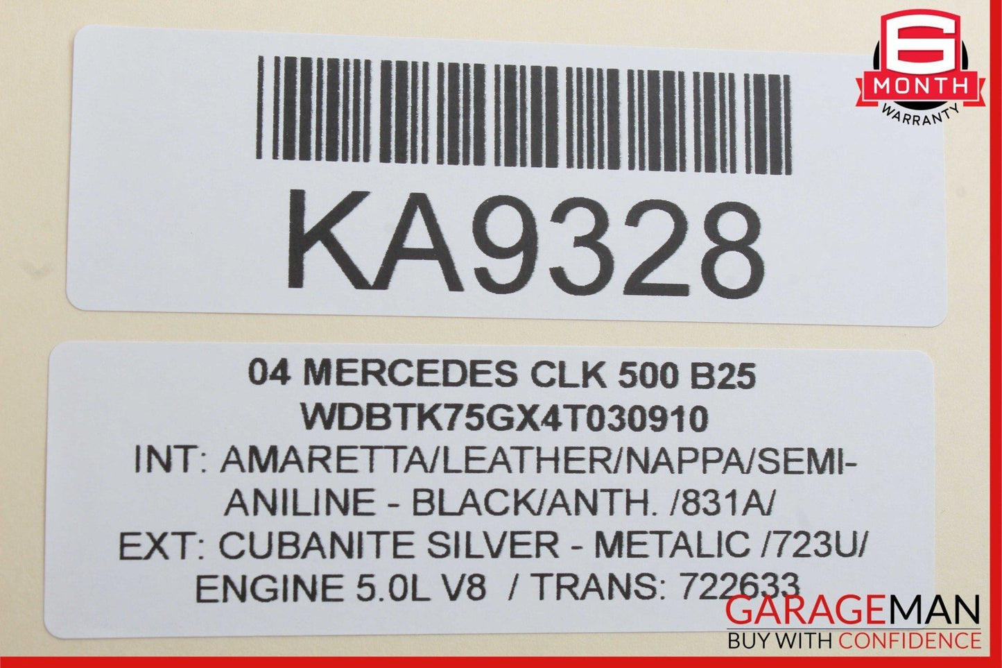 00-06 Mercedes W209 CLK500 SL500 E500 CL500 Fuel Injector Rail OEM