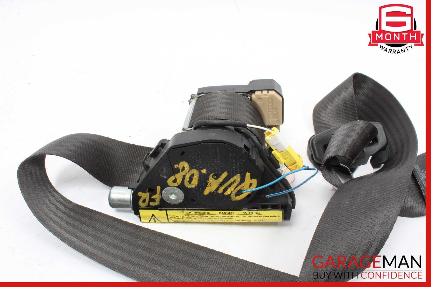 03-08 Maserati Quattroporte M139 Front Right Side Seat Belt Black OEM