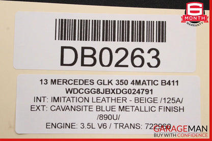 10-15 Mercedes X204 GLK350 Rear Right Passenger Side Interior Door Panel Beige